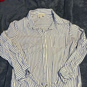 Blue and White Striped Button Down